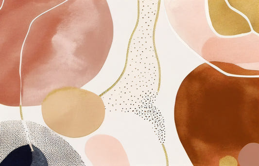 Abstract Gold and Pink Artistic Wall Mural