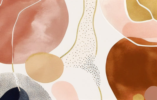 Abstract Gold and Pink Artistic Wall Mural