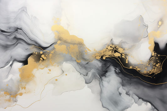 Luxury Black and Gold Abstract Marble Wallpaper