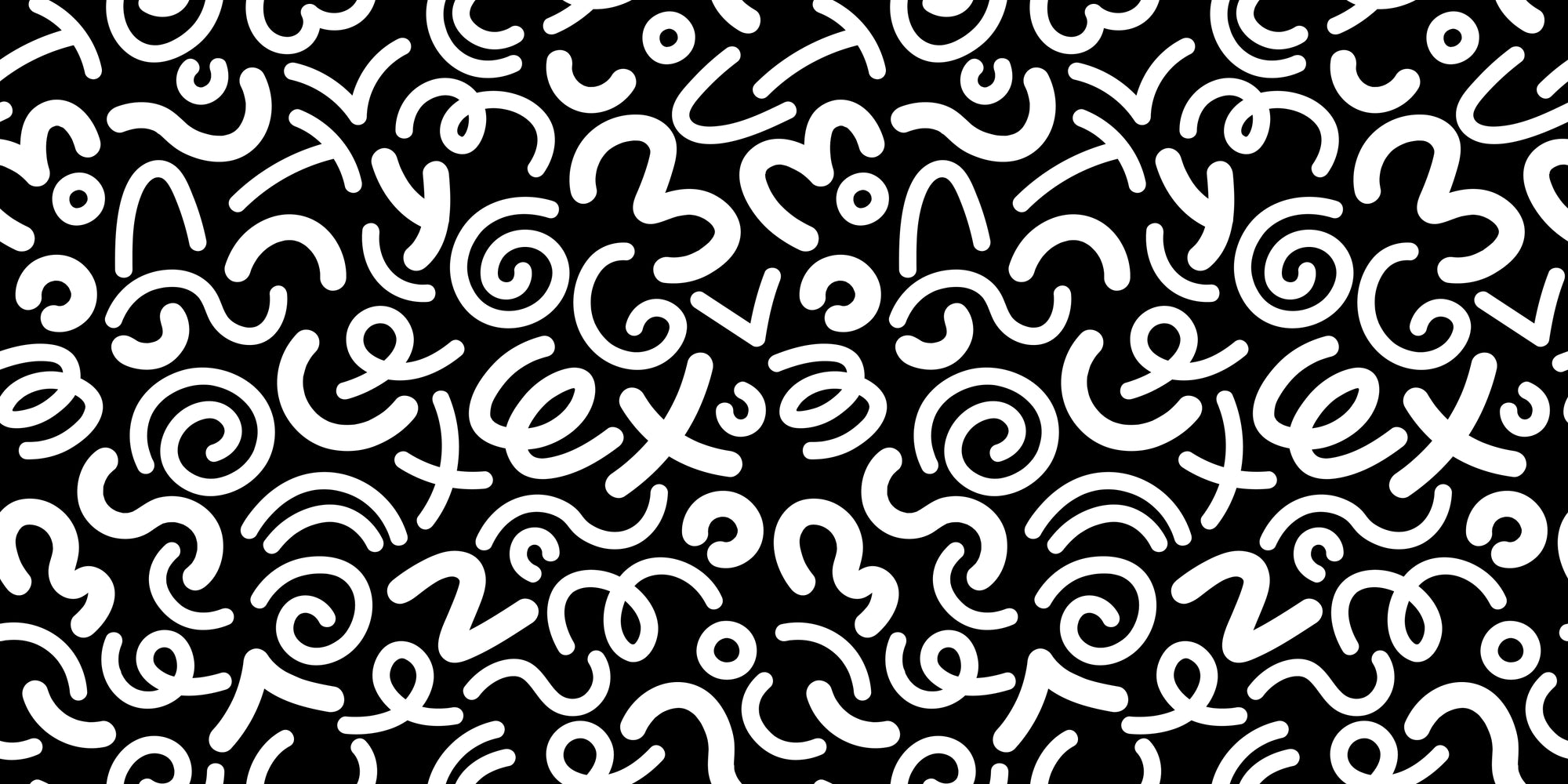 Black and White Abstract Doodle Wallpaper