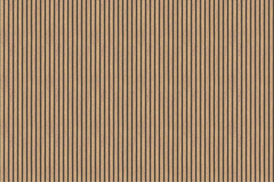 Brown Wood Panel Striped Wallpaper