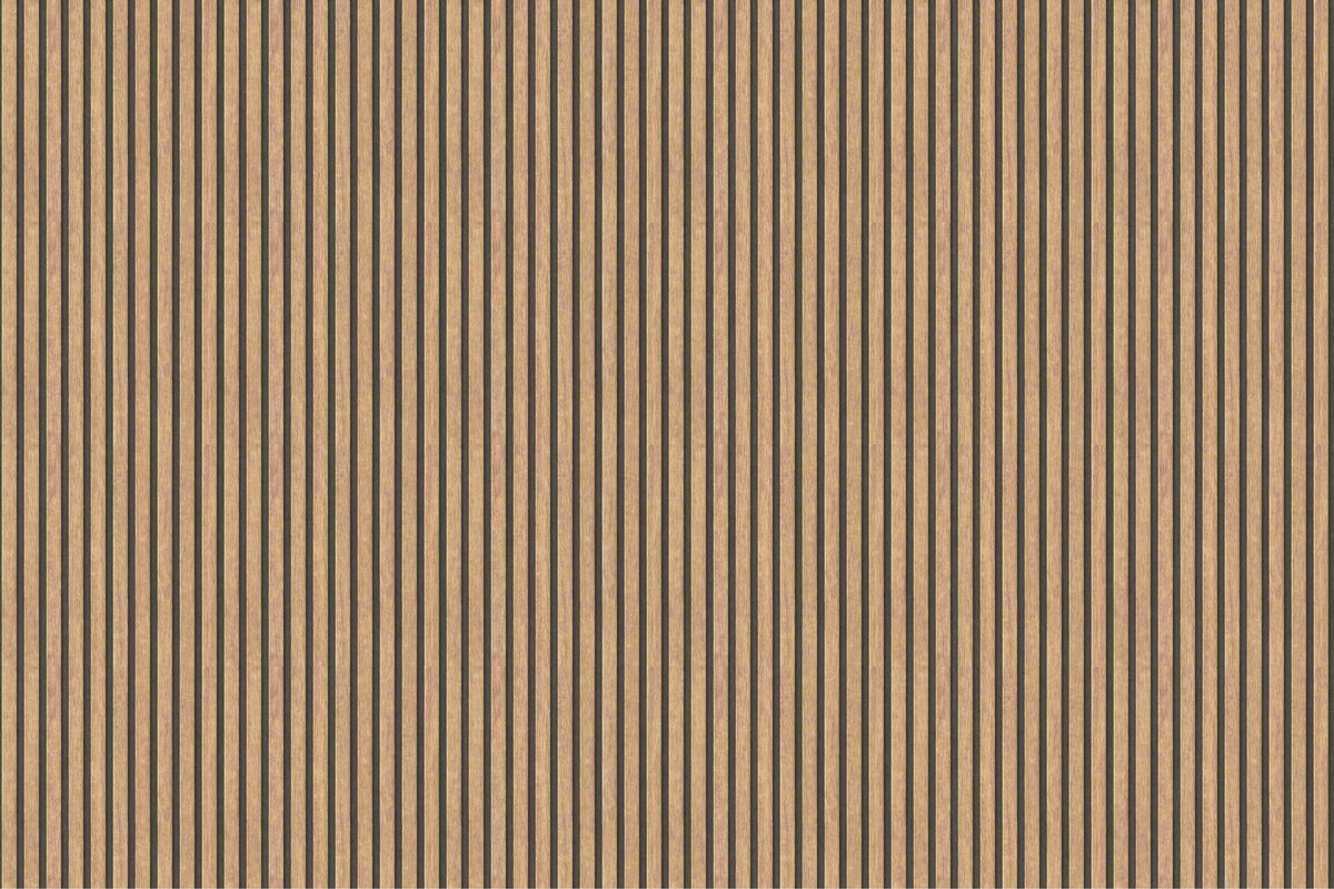 Brown Wood Panel Striped Wallpaper in your room — zoomed