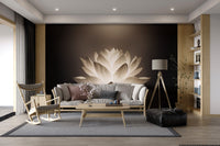 Tranquil lotus lamp-inspired wallpaper
