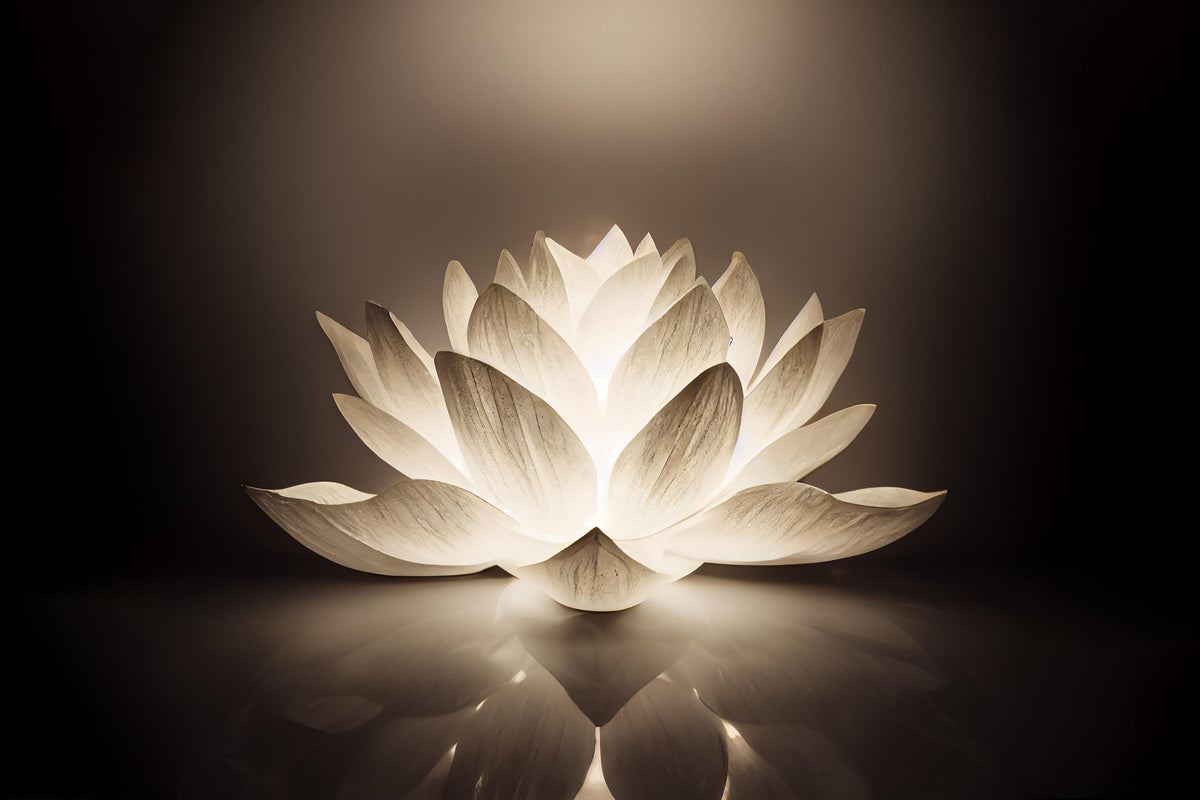Elegant Lotus Glow Lamp wallpaper in your room — zoomed