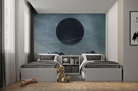 Dark galaxy over mountain peaks
