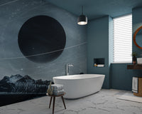 Galactic starry sky mountain view
