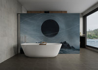 Celestial sphere above mountains
