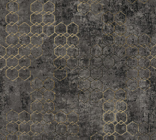 Geometric Gold Concrete Wallpaper