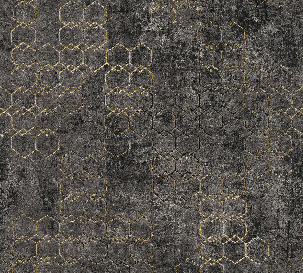 Geometric Gold Concrete Wallpaper