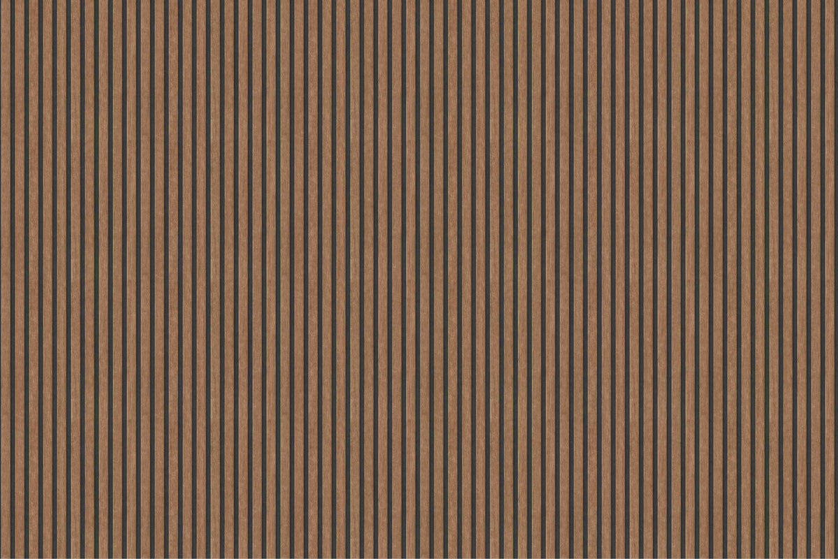 Rustic Wood Panel Striped Wallpaper