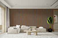 Rustic Wood Panel Striped Wall Feature

