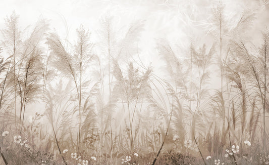 Neutral Grassland Nature Wallpaper Mural