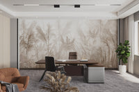 Earthy Grassland Nature Wall Design
