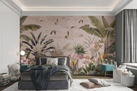 Colorful flamingo wallpaper for rooms
