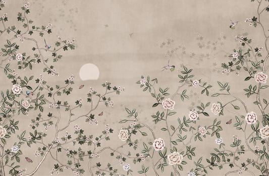 Vintage Floral Bird Wallpaper