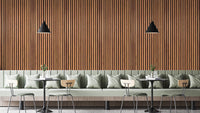 Contemporary striped wooden wall mural

