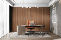 Minimalist vertical striped wood mural
