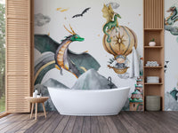 Mountain dragon wall mural for rooms
