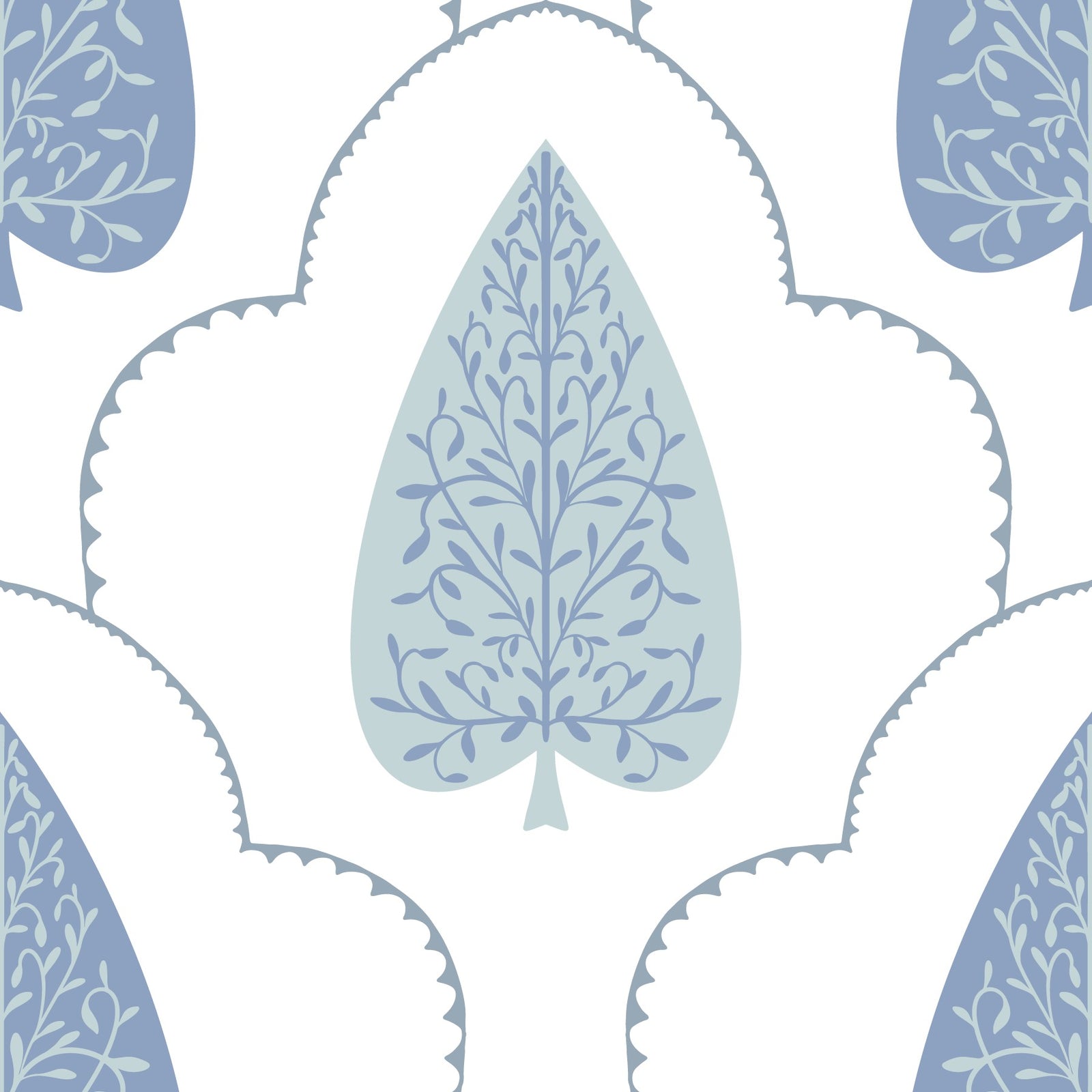 Blue Botanic Arbor Wallpaper⁠