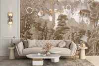 Sepia Forest Wall Mural - Giffywalls