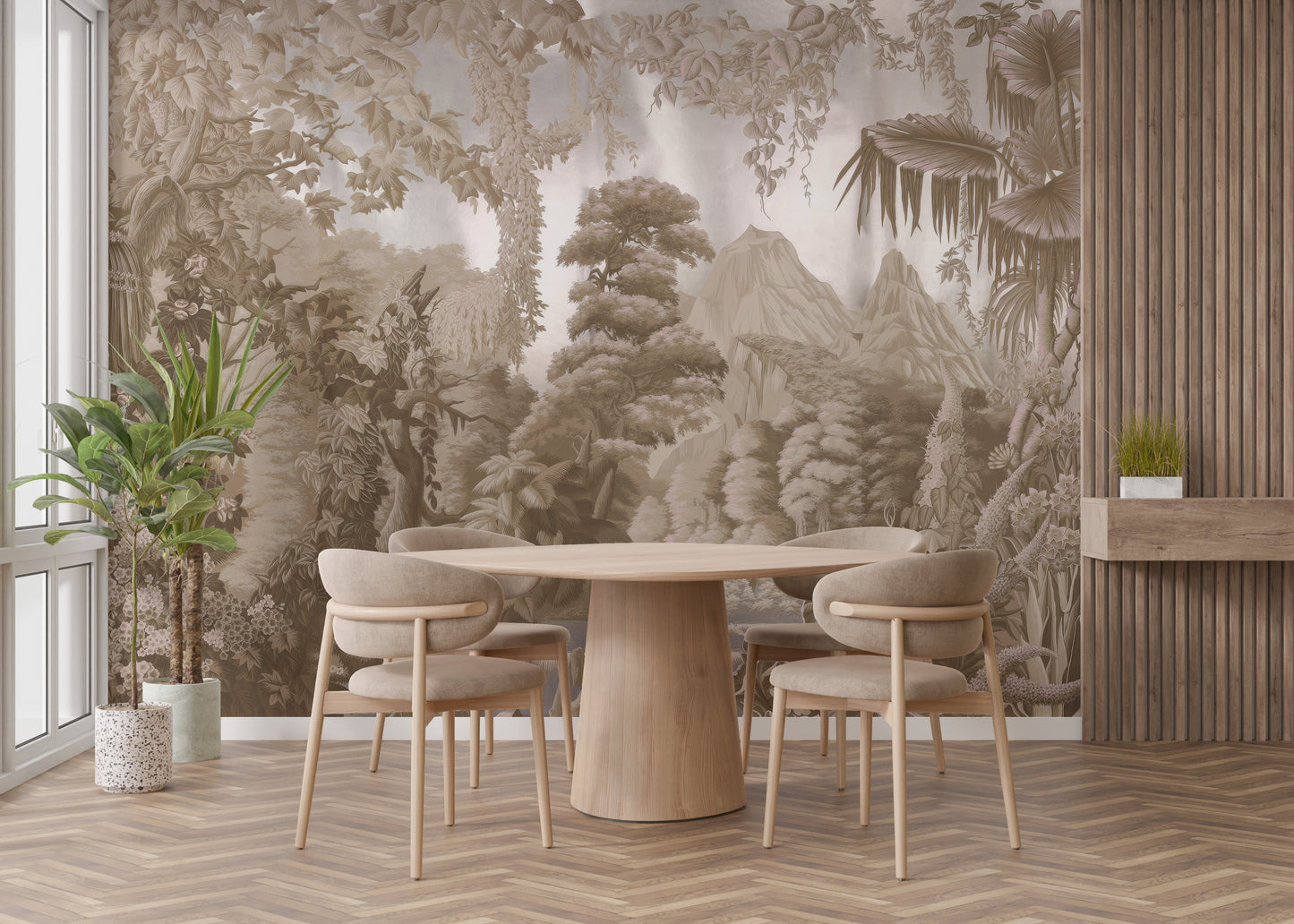 Sepia Forest Wall Mural - Giffywalls