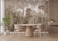 Sepia Forest Wall Mural - Giffywalls