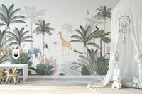 Vibrant mural with wildlife and greenery
