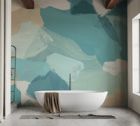 Modern abstract wallpaper design with painted brushstrokes.