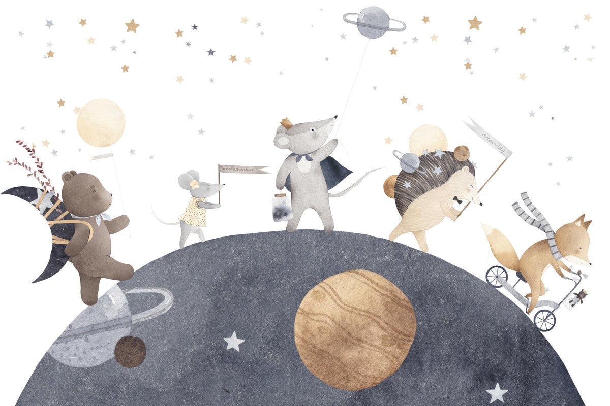 Dreamy Night Kids Wallpaper Mural in your room — zoomed