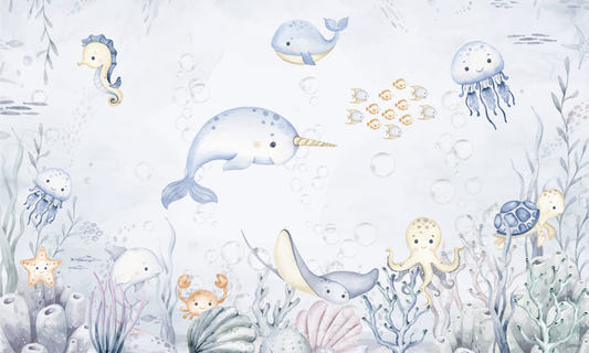 Vibrant Underwater Fishes Wall Mural