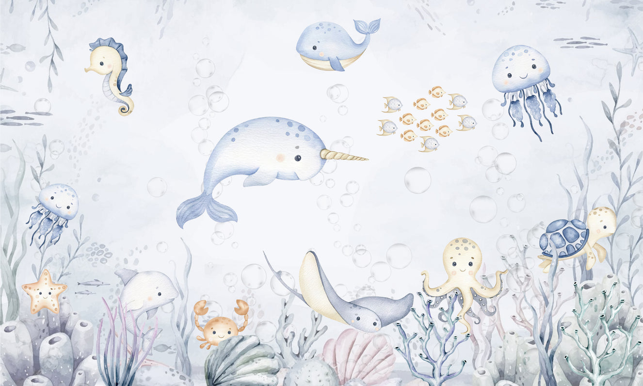 Vibrant Underwater Fishes Wall Mural