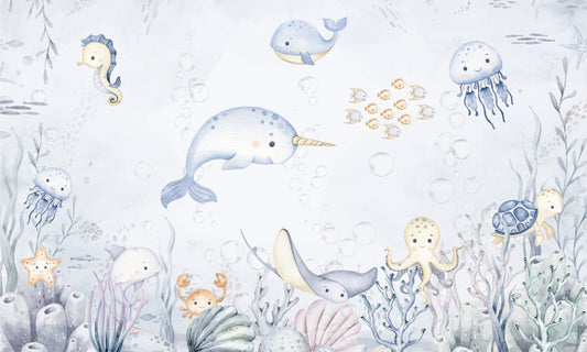 Vibrant Underwater Fishes Wall Mural