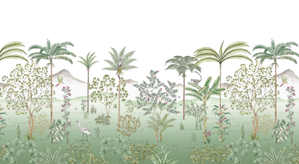 Exotic Tropical Wall Mural in your room — zoomed