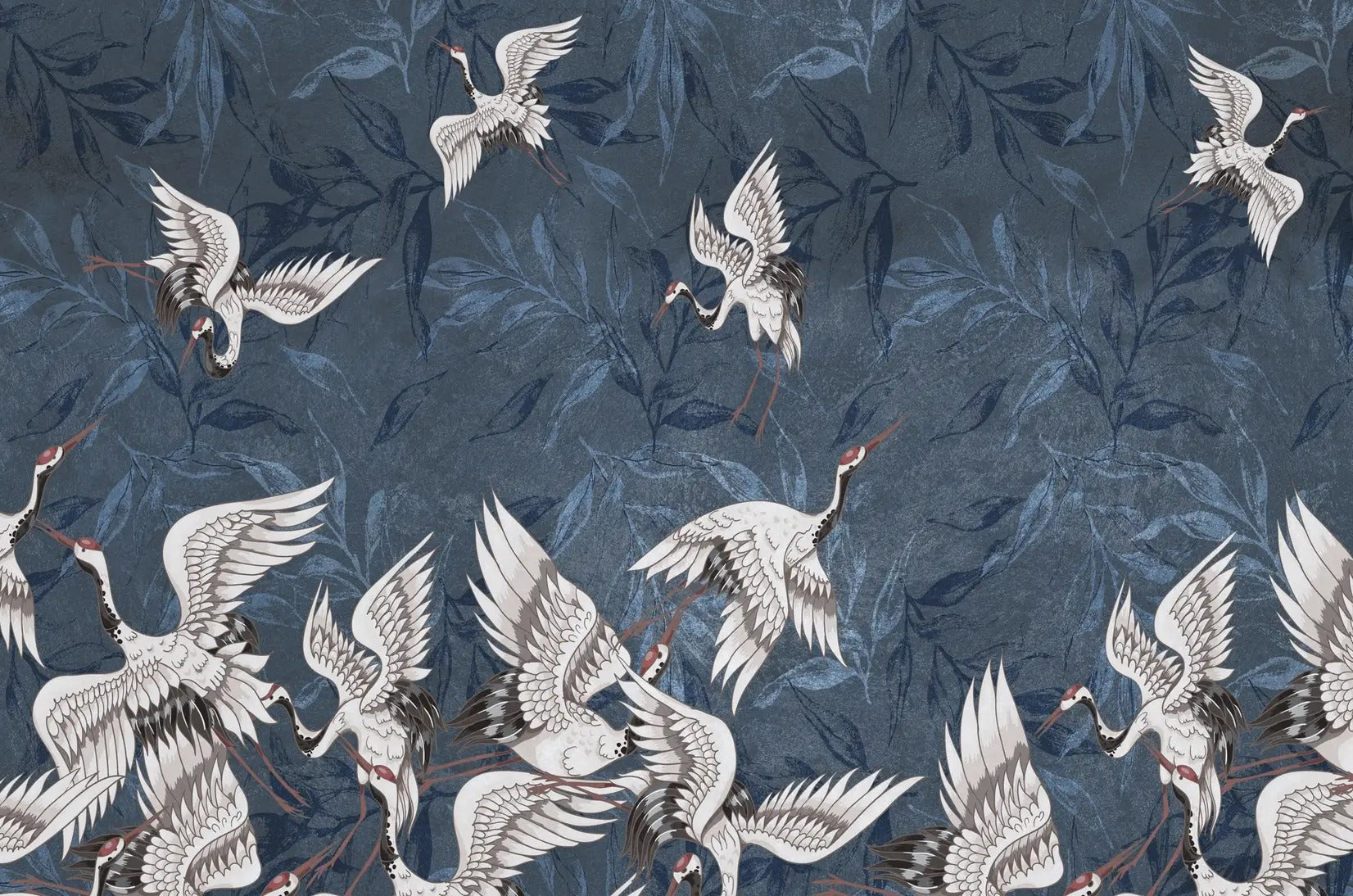 Cranes Grunge Wallpaper Mural
