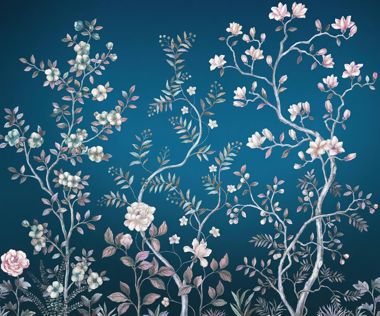 Blue Chinoiserie Wallpaper Mural