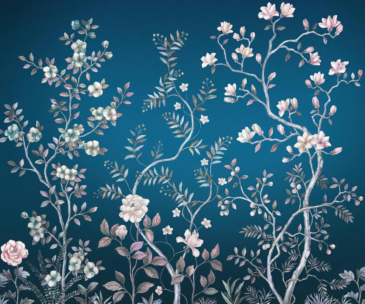 Blue Chinoiserie Wallpaper Mural