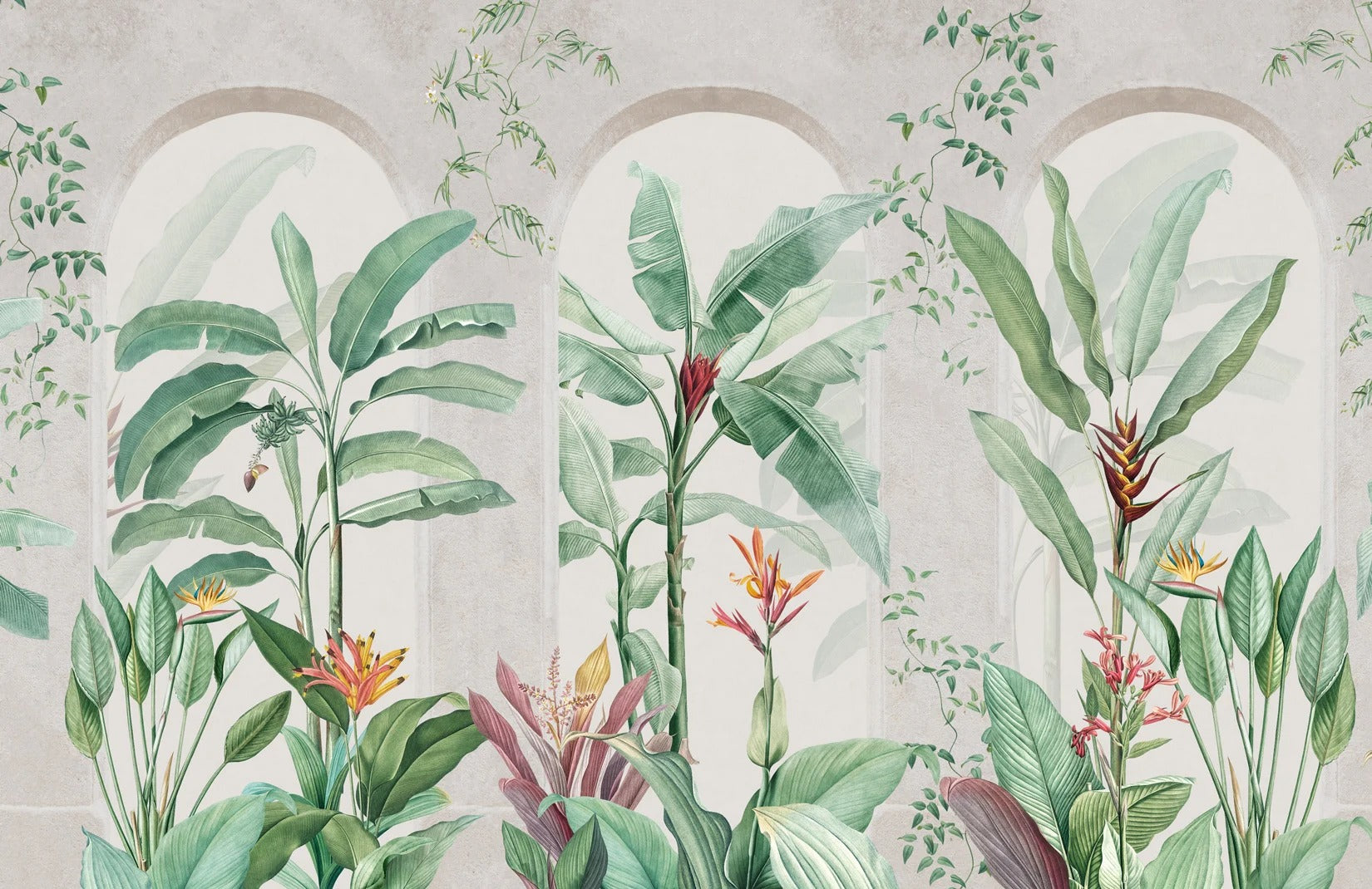 Green Banana Leaf Wall Mural