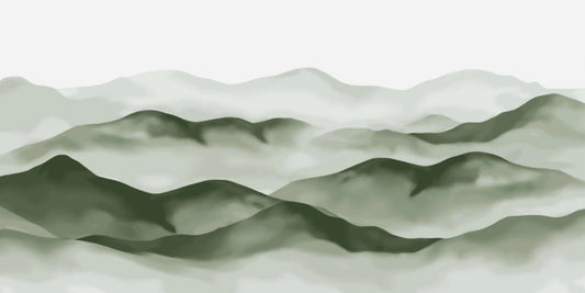 Watercolour Green Mountain Wallpaper