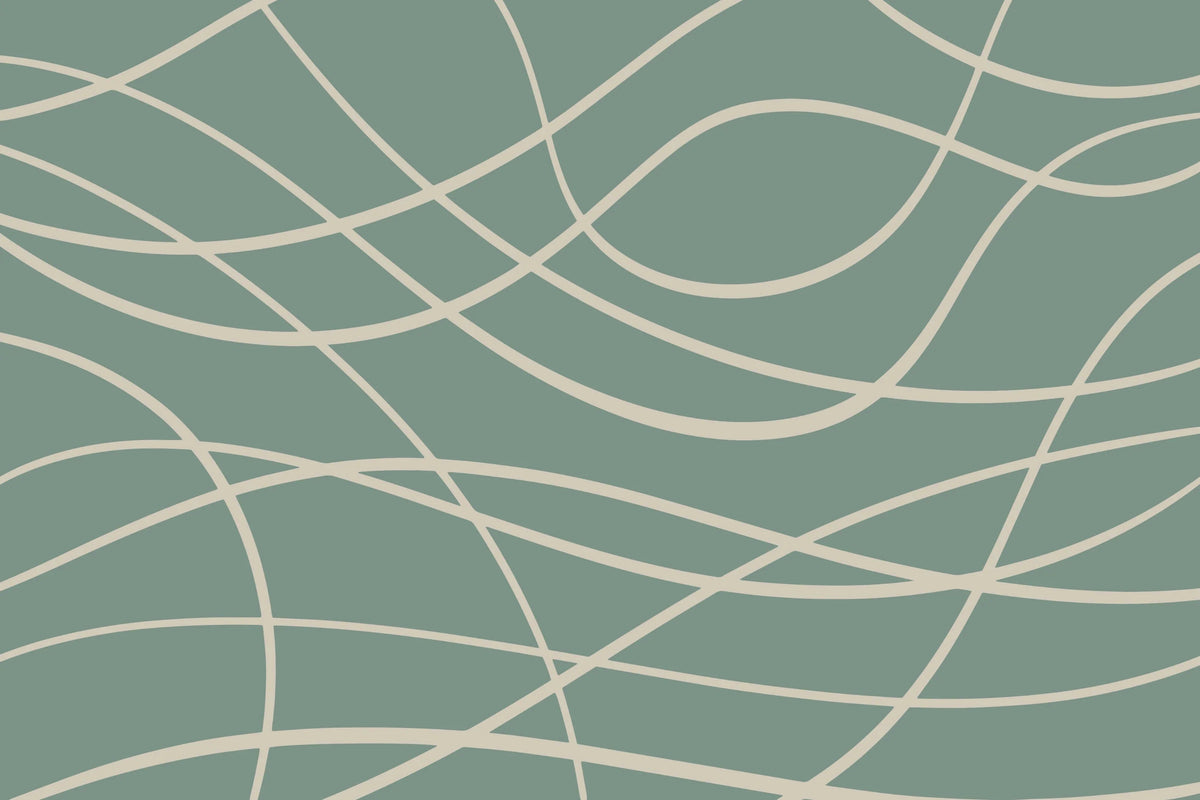 Abstract Green Line Wallpaper Mural