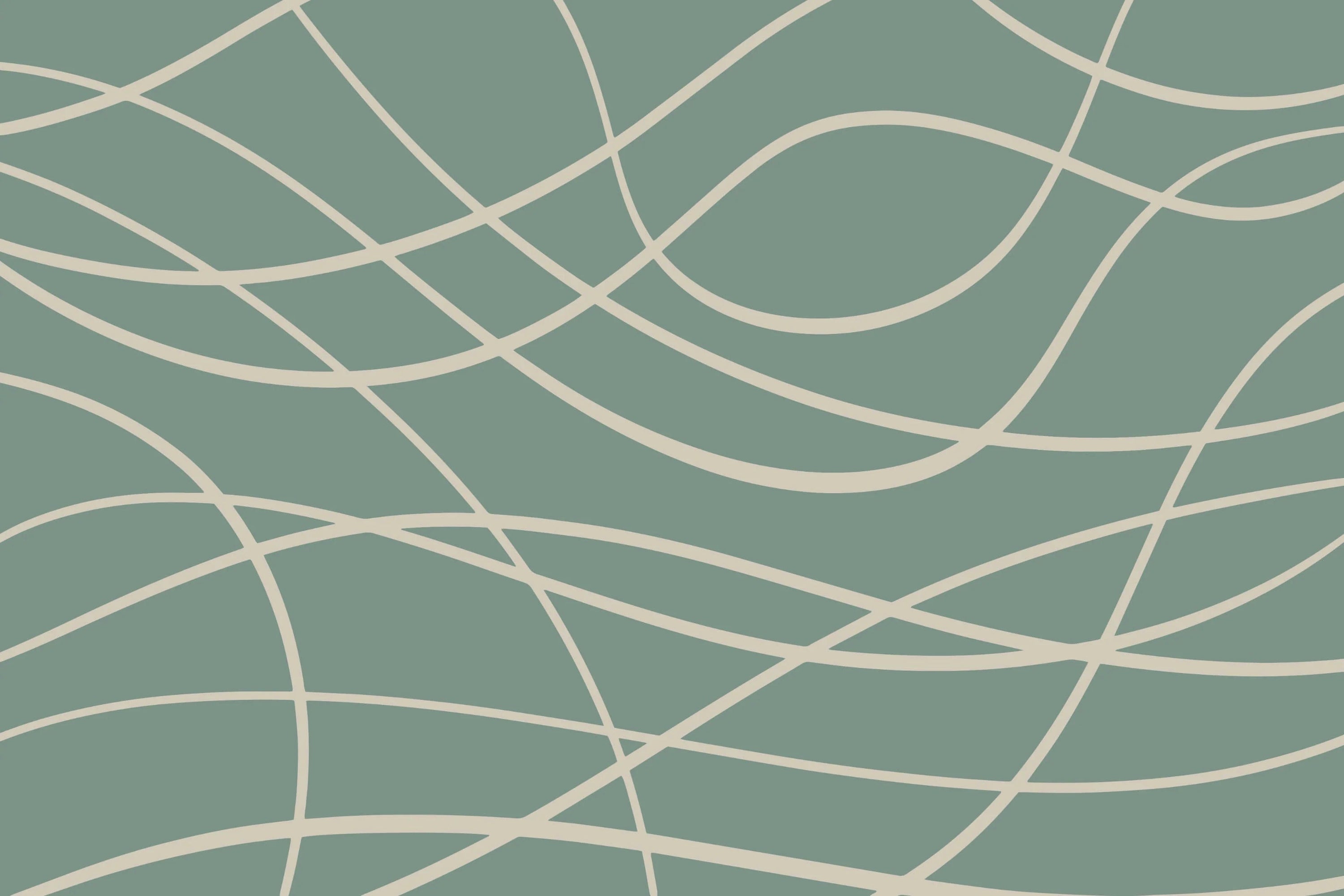 Abstract Green Line Wallpaper Mural in your room — zoomed