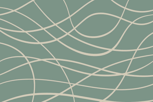 Abstract Green Line Wallpaper Mural