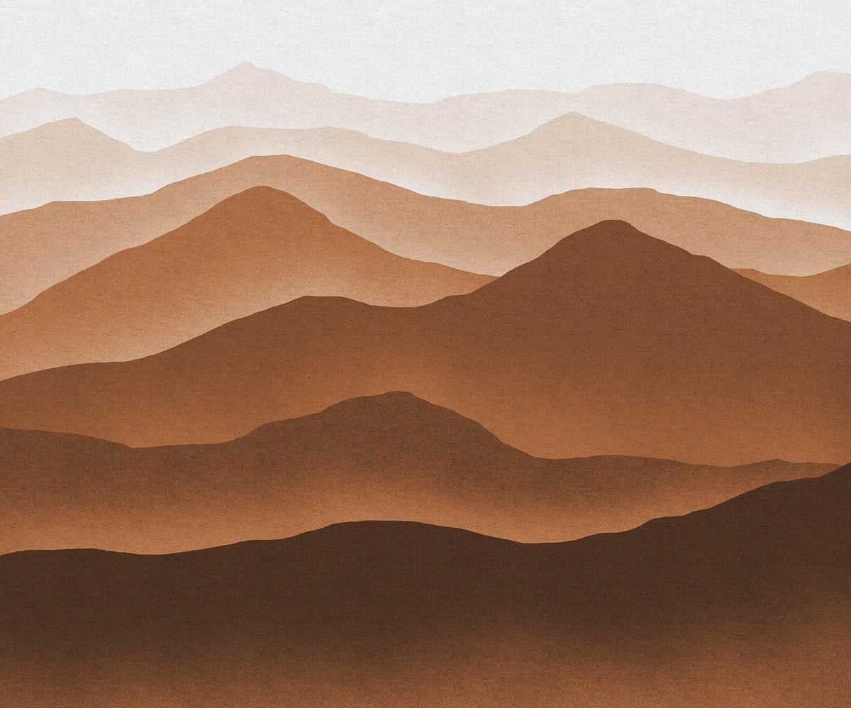 Mocha Mousse Watercolor Mountain Wallpaper
