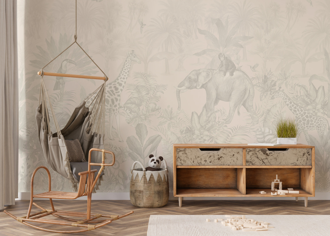 Beige Jungle Wallpaper for Walls
