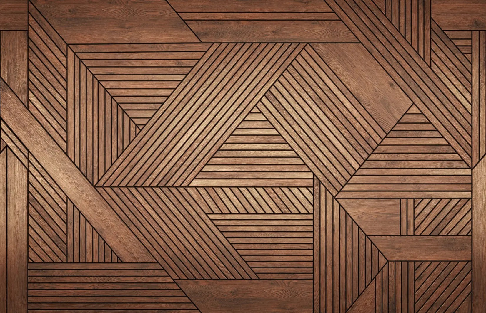 Geometric Wooden Wallpaper Mural
