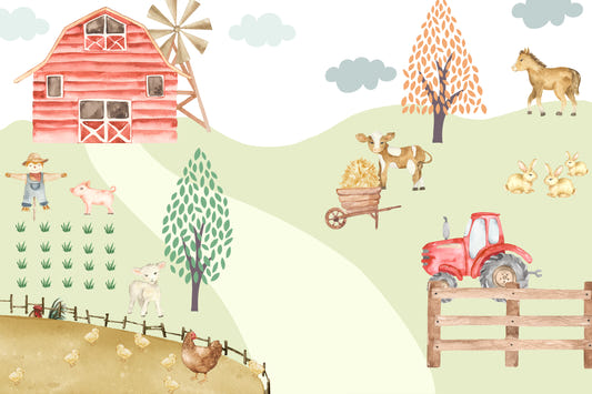 Fun Farmyard Wallpaper Mural