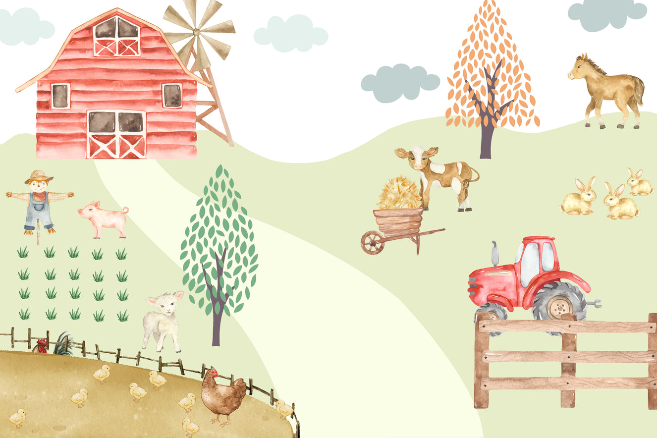 Fun Farmyard Wallpaper Mural