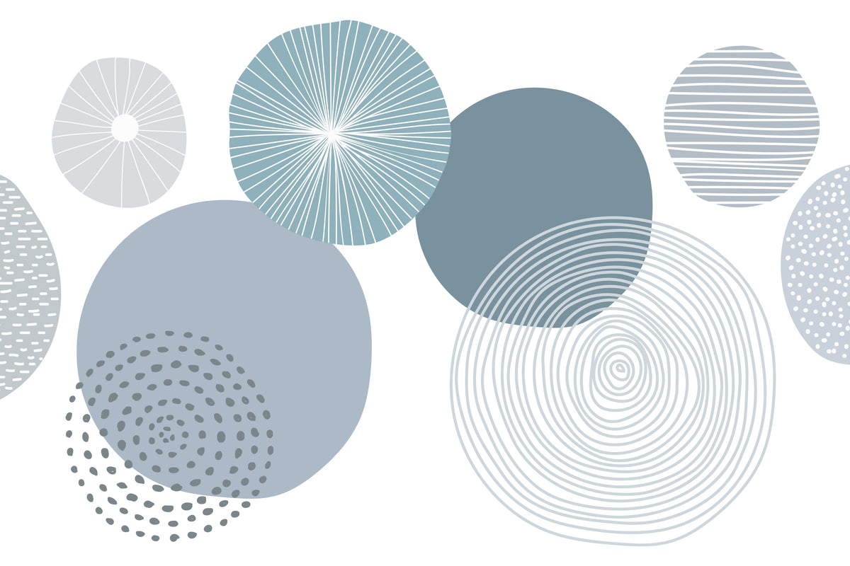 Abstract Blue Circle Wallpaper in your room — zoomed