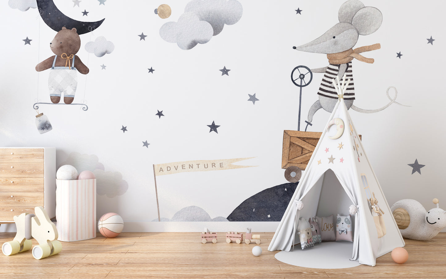 Adventure in the Sky Kids Wallpaper Mural