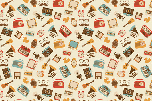 Retro Revival Icons Wallpaper