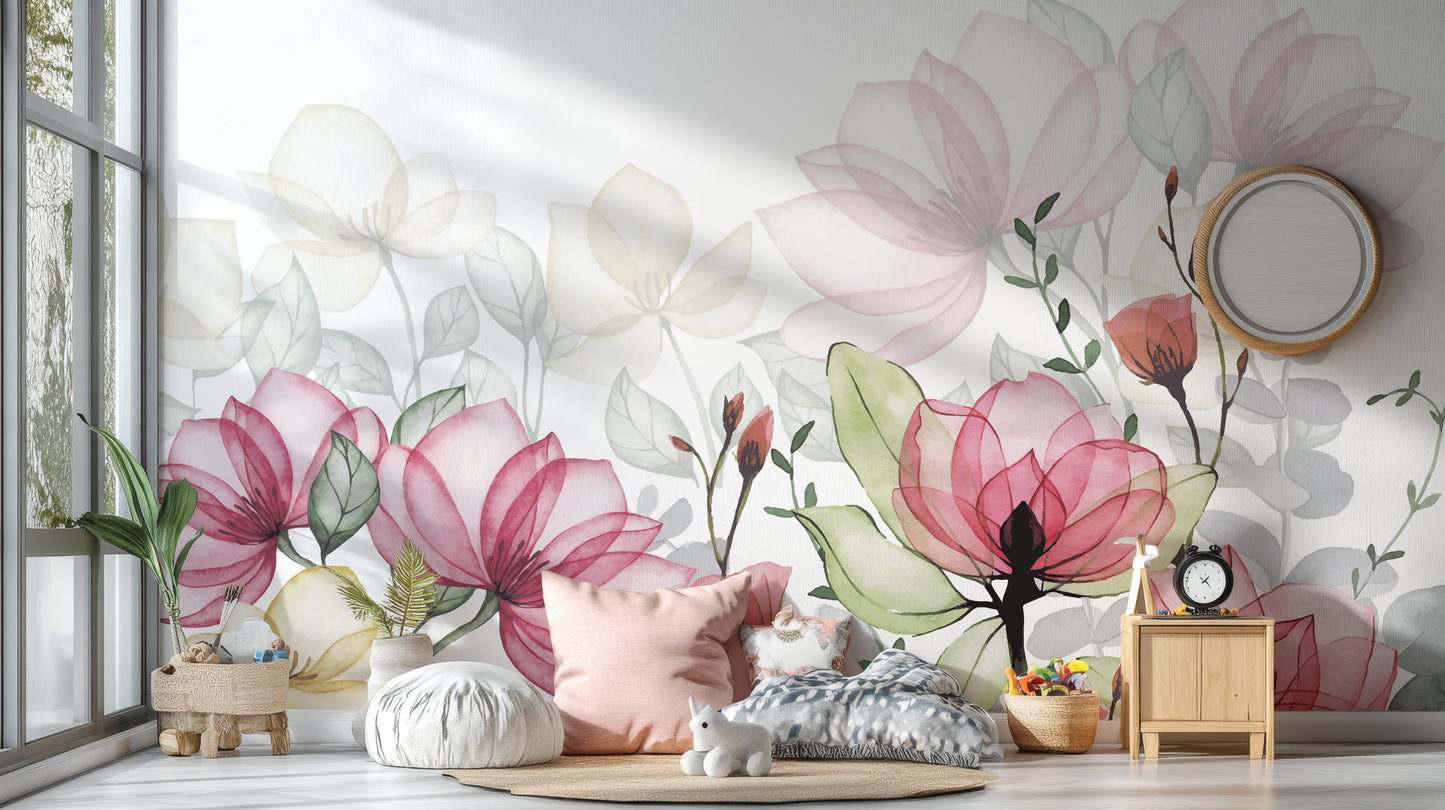 Bloom Paradise Watercolor Floral Wallpaper